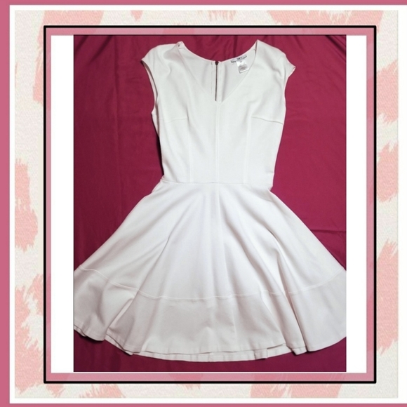 Bar III White Fit & Flare Dress ☆ Size: M - Picture 2 of 5